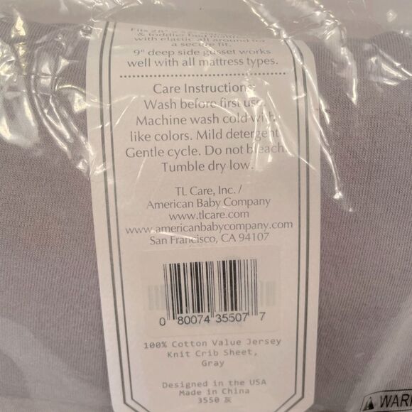 Gray Crib Sheet - Picture 4 of 4